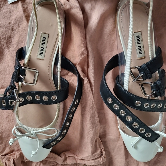 Miu miu transparent & white double bands ballerina flats - Picture 7 of 7